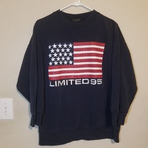 Vintage 90s Limited Jeans American Flag Sweater Size Small